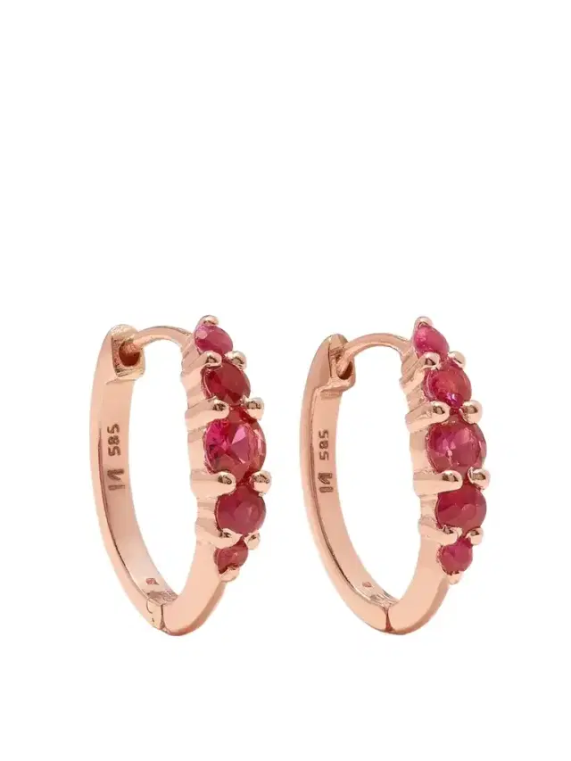 Ileana Makri Rivulet Medium 18-karat Rose Gold Ruby Hoop Earrings
