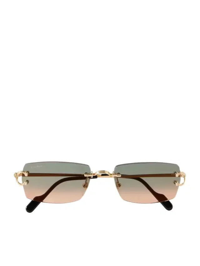 Cartier Eyewear Squared-frame Metal Sunglasses