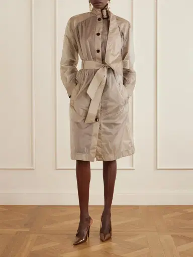 Saint Laurent Belted Shell Midi Dress | Thumbnail 2