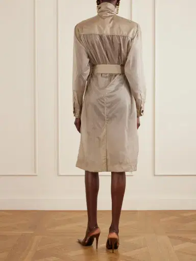 Saint Laurent Belted Shell Midi Dress | Thumbnail 3