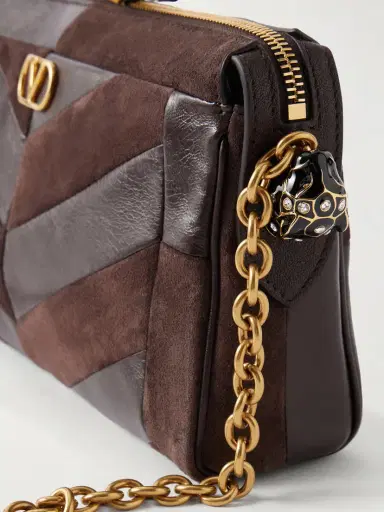 Valentino Garavani Panthea Small Patchwork Leather And Suede Shoulder Bag | Thumbnail 5 Valentino Garavani Panthea Small Patchwork Leather And Suede Shoulder Bag | Thumbnail 5