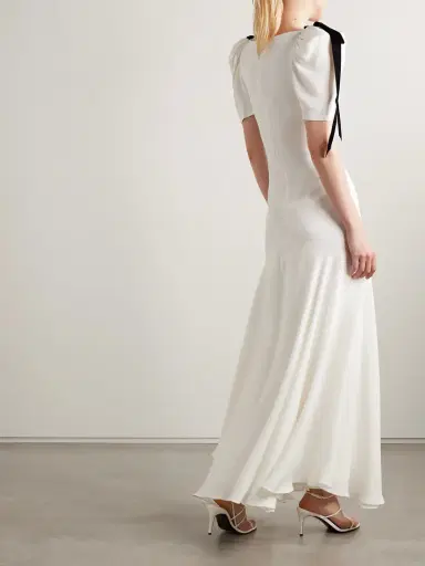 Rodarte Velvet Bow-embellished Silk-crepe Gown | Thumbnail 3 Rodarte Velvet Bow-embellished Silk-crepe Gown | Thumbnail 3