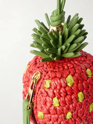 Loewe + Paula's Ibiza Strawberry Leather-trimmed Raffia Pouch | Thumbnail 4 Loewe + Paula's Ibiza Strawberry Leather-trimmed Raffia Pouch | Thumbnail 4