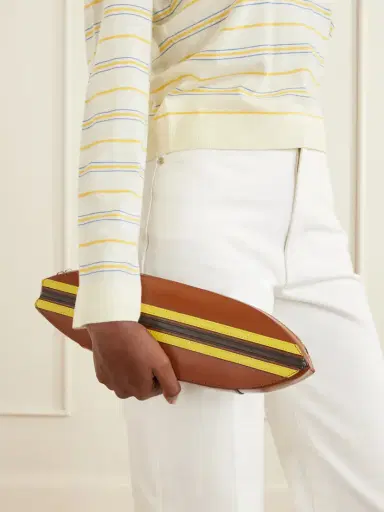 Staud Surfboard Striped Leather Clutch | Thumbnail 2