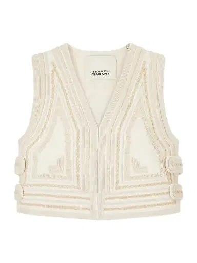 Isabel Marant Blerina Embroidered Cotton Vest | Thumbnail 1 Isabel Marant Blerina Embroidered Cotton Vest | Thumbnail 1