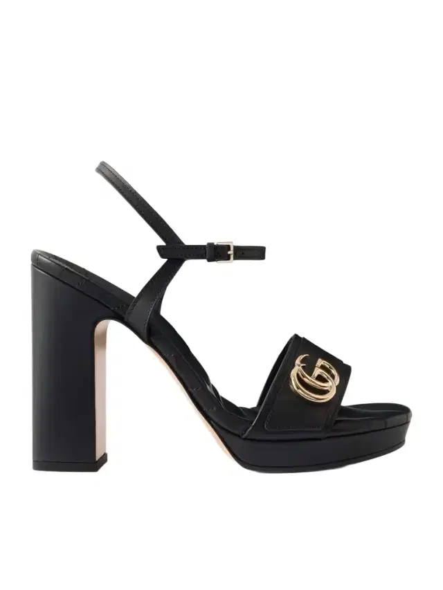 Embellished Leather Platform Sandals