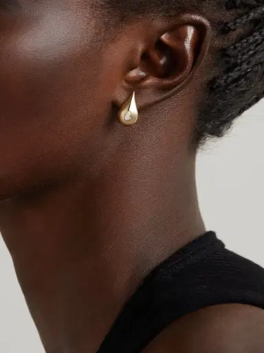 Mateo Water Droplet 14-karat Gold Diamond Earrings | Thumbnail 2 Mateo Water Droplet 14-karat Gold Diamond Earrings | Thumbnail 2