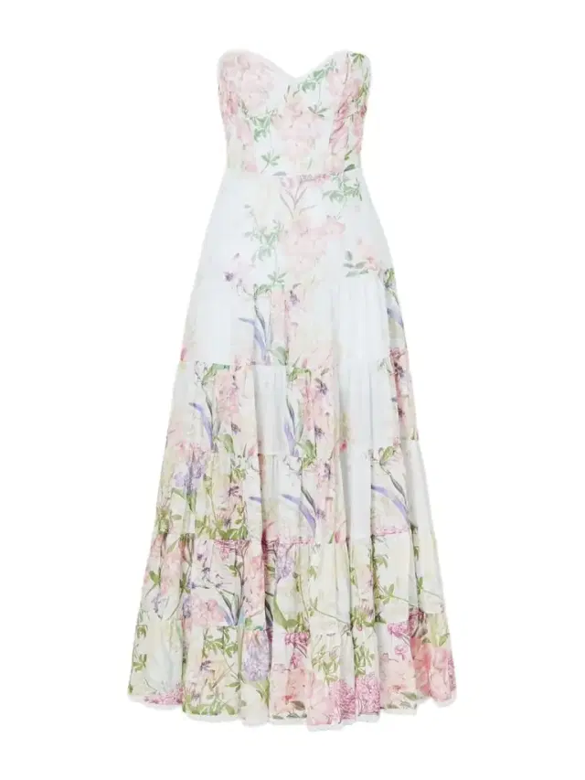 Danny Belted Floral-print Cotton-blend Voile Midi Dress