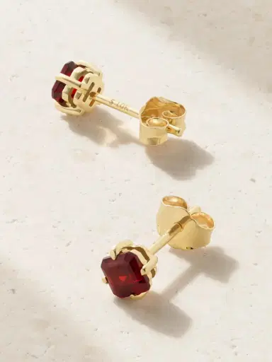 STONE AND STRAND 10-karat Gold Garnet Earrings | Thumbnail 3