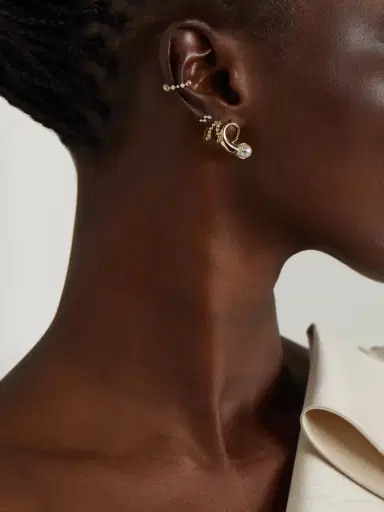 Mateo Cornucopia 14-karat Gold, Diamond And Pearl Earrings | Thumbnail 4