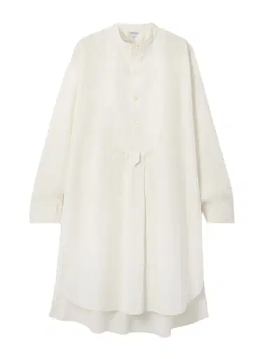 Bottega Veneta Asymmetric Pleated Cotton-blend Poplin Midi Dress | Thumbnail 1