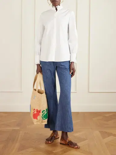 Valentino Garavani Large Embroidered Raffia Tote | Thumbnail 3