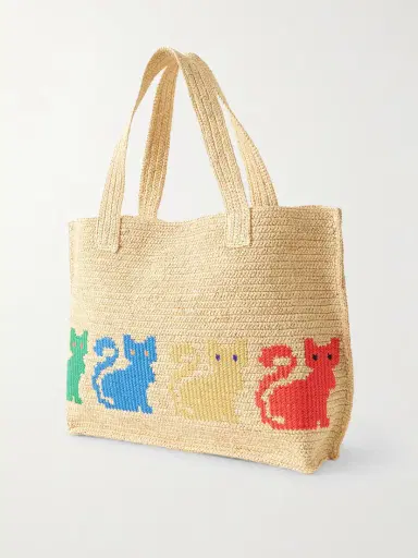 Valentino Garavani Large Embroidered Raffia Tote | Thumbnail 4