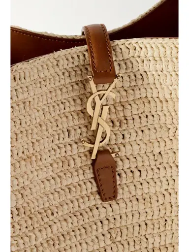Saint Laurent Le 37 Leather-trimmed Raffia Bucket Bag | Thumbnail 4 Saint Laurent Le 37 Leather-trimmed Raffia Bucket Bag | Thumbnail 4