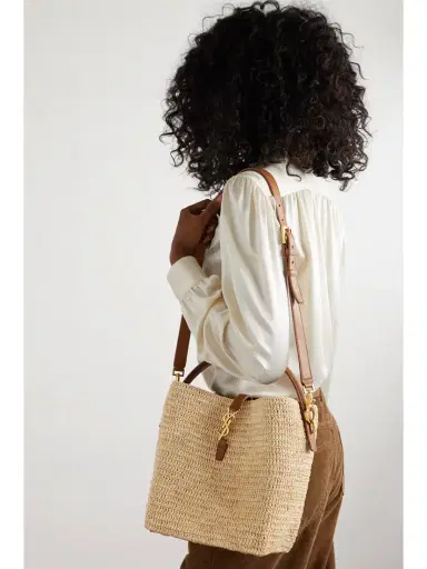 Saint Laurent Le 37 Leather-trimmed Raffia Bucket Bag | Thumbnail 6 Saint Laurent Le 37 Leather-trimmed Raffia Bucket Bag | Thumbnail 6