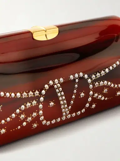 Valentino Garavani Pince Vlogo-embellished Resin Clutch | Thumbnail 5 Valentino Garavani Pince Vlogo-embellished Resin Clutch | Thumbnail 5