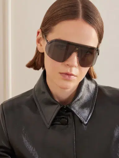 CELINE Eyewear Celine Défilé Black Mask Metal Sunglasses | Thumbnail 2 CELINE Eyewear Celine Défilé Black Mask Metal Sunglasses | Thumbnail 2