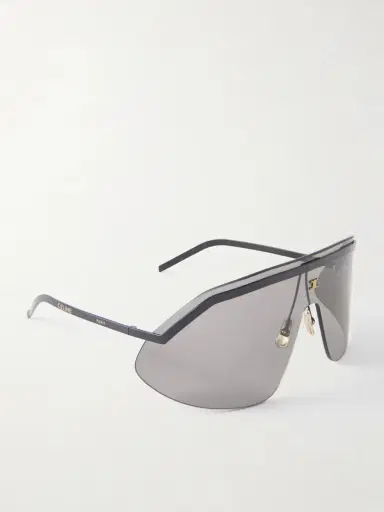 CELINE Eyewear Celine Défilé Black Mask Metal Sunglasses | Thumbnail 3 CELINE Eyewear Celine Défilé Black Mask Metal Sunglasses | Thumbnail 3