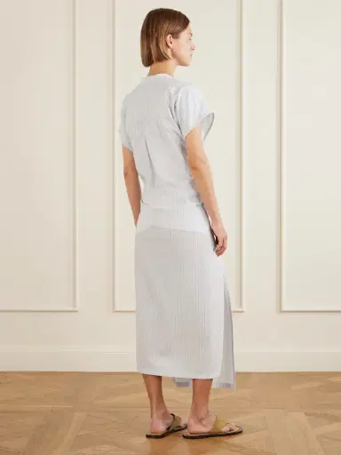 TOTEME Twist-front Striped Cotton-poplin Maxi Shirt Dress | Thumbnail 3