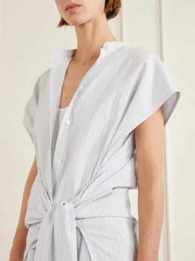 TOTEME Twist-front Striped Cotton-poplin Maxi Shirt Dress | Thumbnail 4