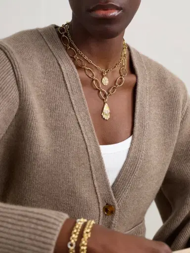 Foundrae Reverie Small Mixed Clip 18-karat Gold Diamond Necklace | Thumbnail 5