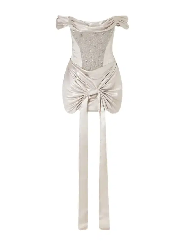 Paloma Convertible Draped Embellished Satin Mini Dress