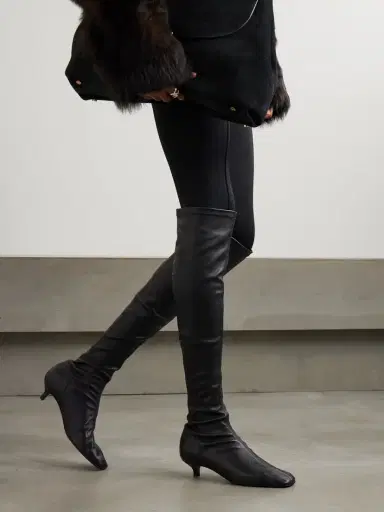 TOTEME Leather Knee Boots | Thumbnail 2