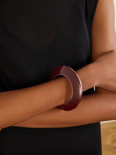 Jacques Marie Mage + Loulou De La Falaise Rhoda Silver Palladium-plated Acetate Bangle | Thumbnail 2