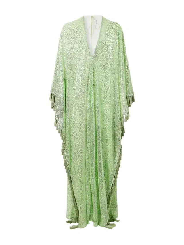Sequined Fringed Gown