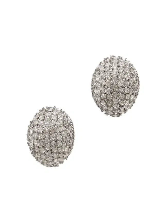 Tinsel Rhodium-plated Crystal Earrings