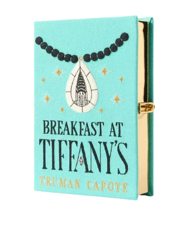 Breakfast At Tiffany's Appliquéd Embroidered Canvas Clutch