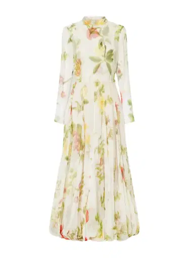 Oscar de la Renta Chiné Dominican Floral-print Silk-chiffon Gown | Thumbnail 1
