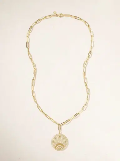 Sydney Evan Evil Eye Luck Coin 14-karat Gold Diamond Necklace | Thumbnail 4 Sydney Evan Evil Eye Luck Coin 14-karat Gold Diamond Necklace | Thumbnail 4
