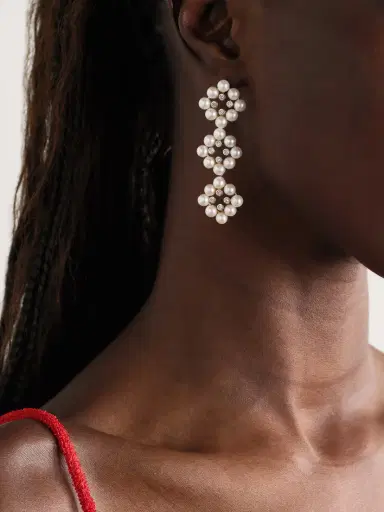 Mateo 14-karat Gold, Pearl And Diamond Earrings | Thumbnail 2