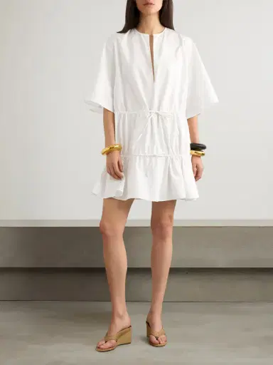 Alaïa Gathered Cotton-poplin Mini Dress | Thumbnail 2