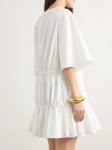 Alaïa Gathered Cotton-poplin Mini Dress | Thumbnail 3