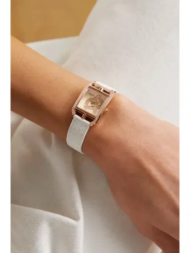 Hermès Timepieces Cape Cod 31mm Small 18-karat Rose Gold, Alligator, Mother-of-pearl And Diamond Watch | Thumbnail 2