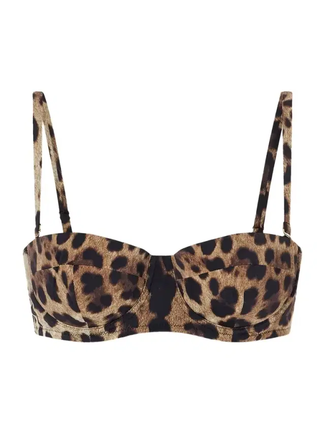 Leopard-print Balconette Bikini Top