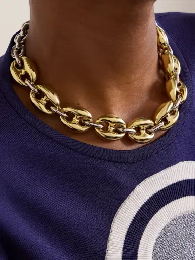 Rabanne X Eight Silver And Gold-tone Necklace | Thumbnail 2