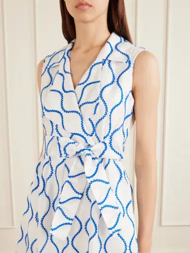 Loretta Caponi Noemie Double-breasted Striped Cotton-poplin Midi Dress | Thumbnail 4