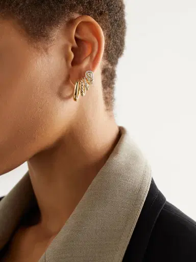 David Yurman Dy Mercer 18-karat Gold Diamond Hoop Earrings | Thumbnail 4 David Yurman Dy Mercer 18-karat Gold Diamond Hoop Earrings | Thumbnail 4