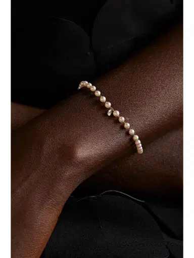 Mizuki 14-karat Gold, Pearl And Diamond Bracelet | Thumbnail 4