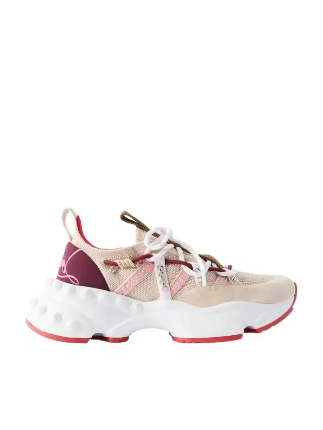 Trailnrun Studded Embroidered Velour And Suede-trimmed Stretch-knit Sneakers