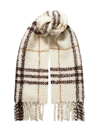 Burberry Fringed Checked Alpaca-blend Bouclé Scarf | Thumbnail 1