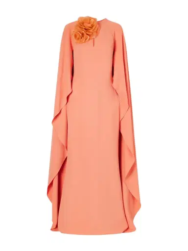Elie Saab Appliquéd Cape-effect Cady Gown | Thumbnail 1