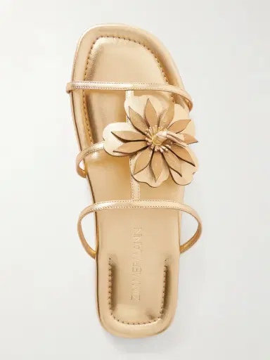Zimmermann Embellished Metallic Leather Sandals | Thumbnail 6
