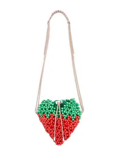 ALÉMAIS Strawberry Beaded Wood Shoulder Bag | Thumbnail 1 ALÉMAIS Strawberry Beaded Wood Shoulder Bag | Thumbnail 1