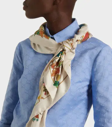 Gucci Printed silk twill scarf | Thumbnail 5