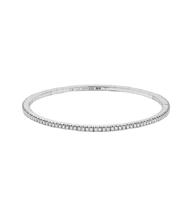 Stretchy 18kt white gold bracelet with diamonds