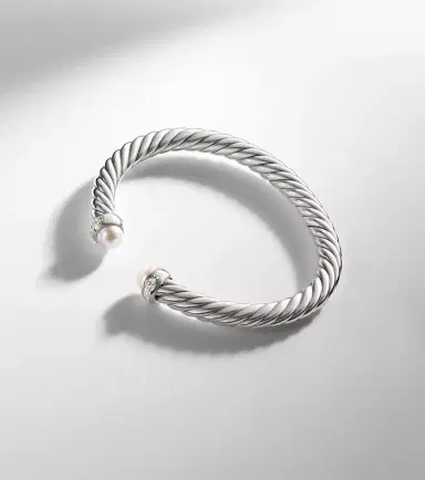 David Yurman Cable Flex sterling silver bracelet with diamonds and pearls | Thumbnail 5 David Yurman Cable Flex sterling silver bracelet with diamonds and pearls | Thumbnail 5